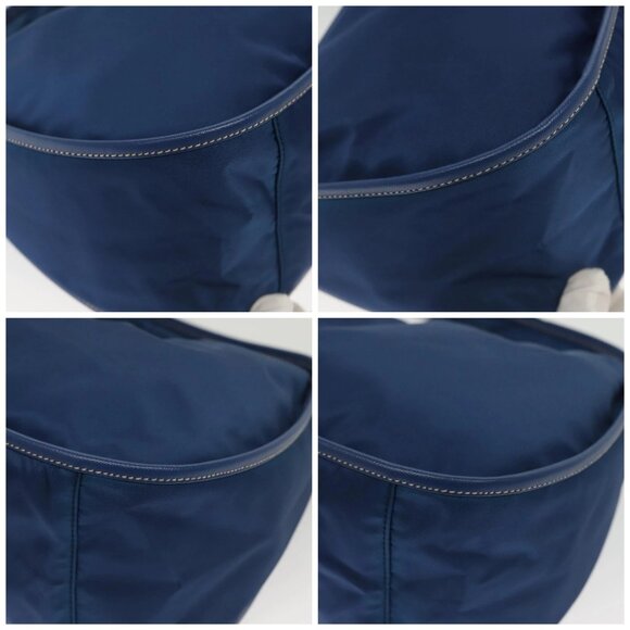 PRADA Hand Bag Nylon 2way Blue Gold Auth 138847 - Picture 14 of 16